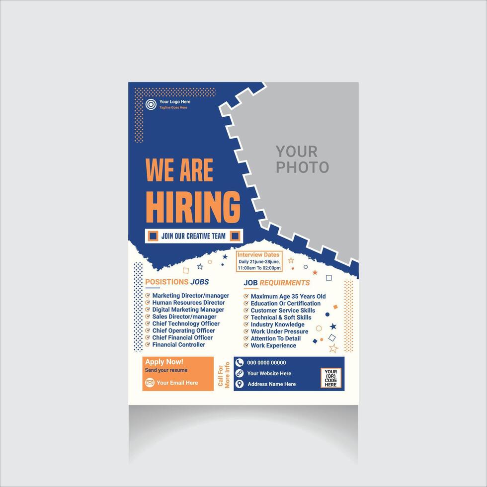 We are Hiring flyer vector