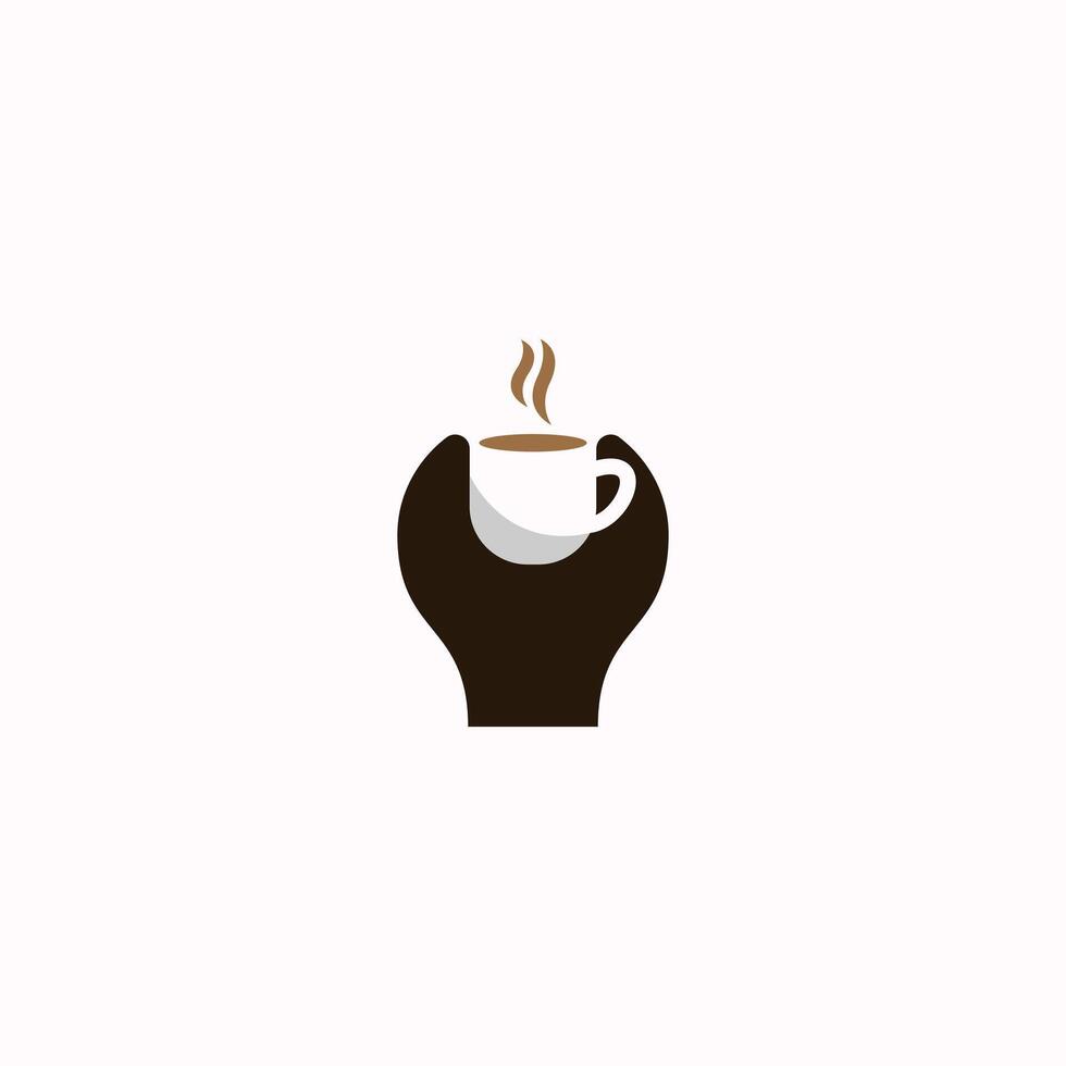 Cup coffee combine with wrench logo design, relax mechanic logo concept vector