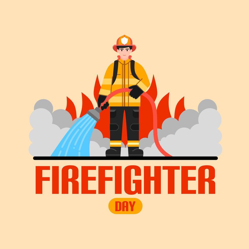 International Firefighters day illustration. Suitable for Poster, Banners, campaign and greeting card vector