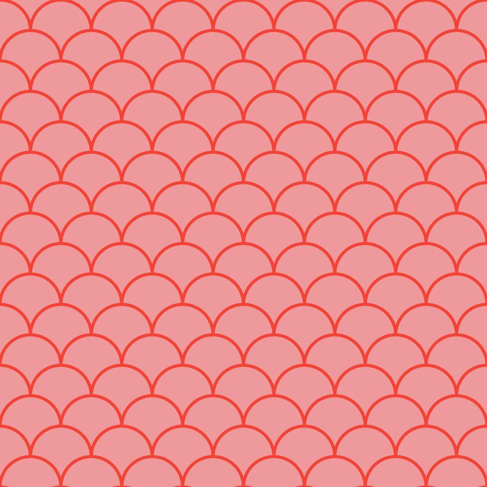 Red fish scales pattern. fish scales pattern. fish scales seamless pattern. Decorative elements, clothing, paper wrapping, bathroom tiles, wall tiles, backdrop, background. vector