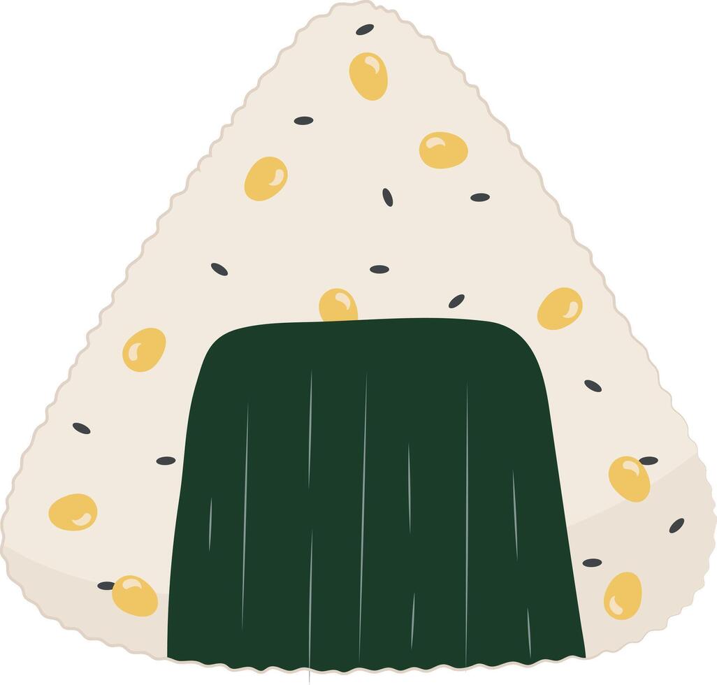 Japanese Onigiri Rice Ball Cuisine Illustration Graphic Element Art Card vector