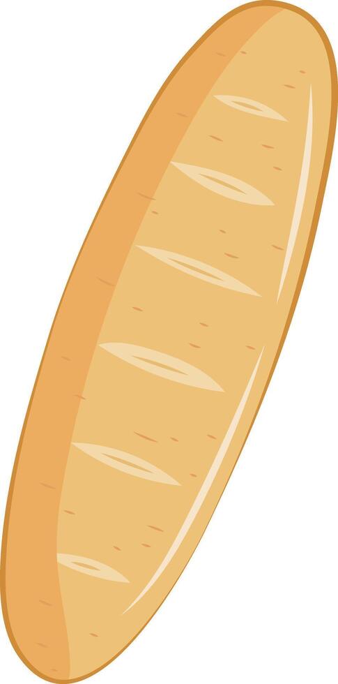 Bread Loaf Long Baguette Food Illustration Graphic Element Art Card vector