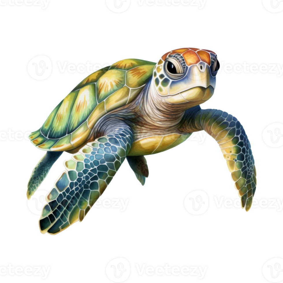 tortue isolé détaillé aquarelle main tiré La peinture illustration png