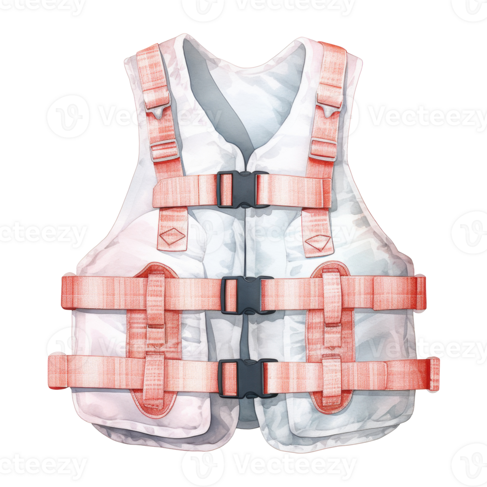 Life Vest Isolated Detailed Watercolor Hand Drawn Painting Illustration png