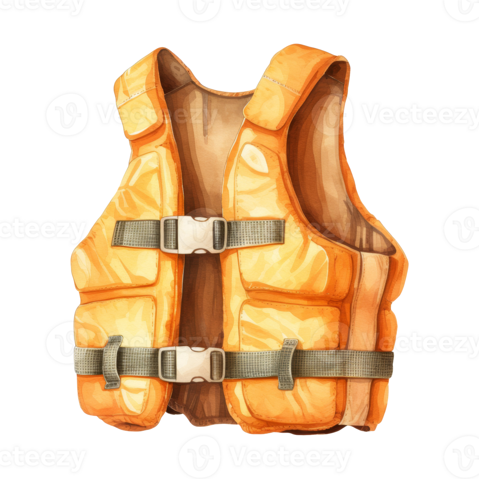 Life Vest Isolated Detailed Watercolor Hand Drawn Painting Illustration png