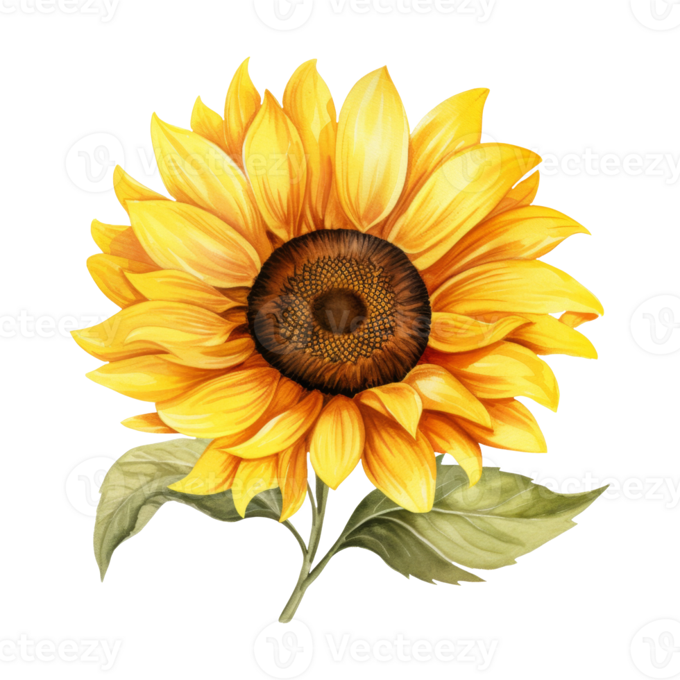 Sunflower Isolated Detailed Watercolor Hand Drawn Painting Illustration png