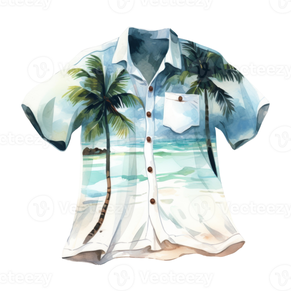 Beach Shirt Isolated Detailed Watercolor Hand Drawn Painting Illustration png