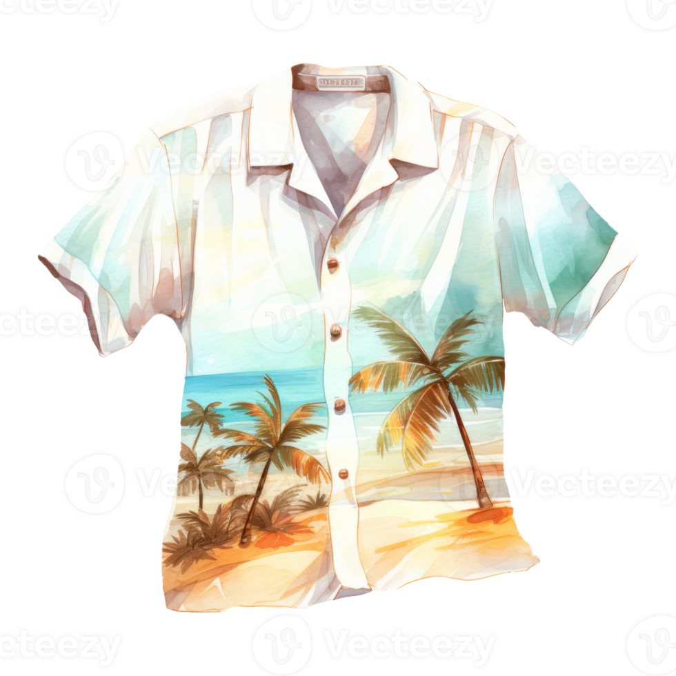 Beach Shirt Isolated Detailed Watercolor Hand Drawn Painting Illustration png