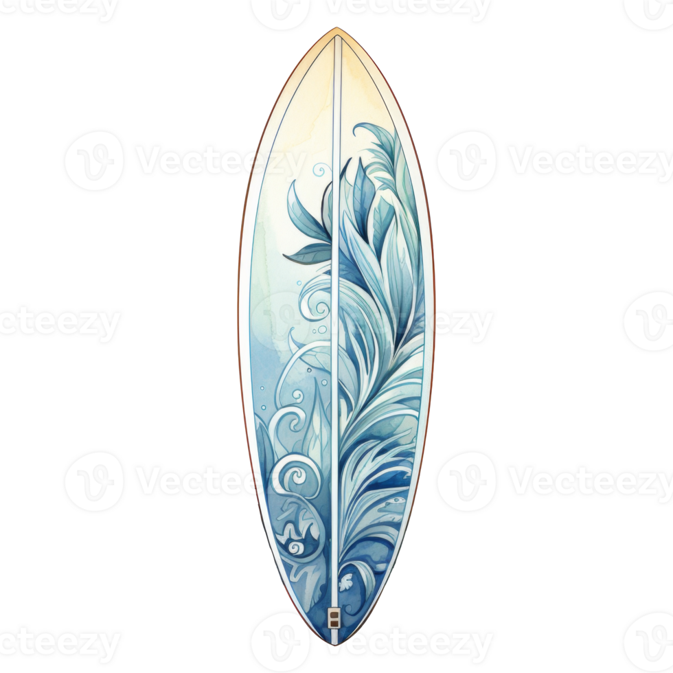 Surfboard Isolated Detailed Watercolor Hand Drawn Painting Illustration png