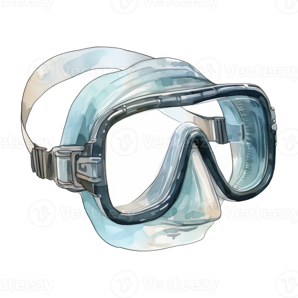 snorkling mask isolerat detaljerad vattenfärg hand dragen målning illustration png