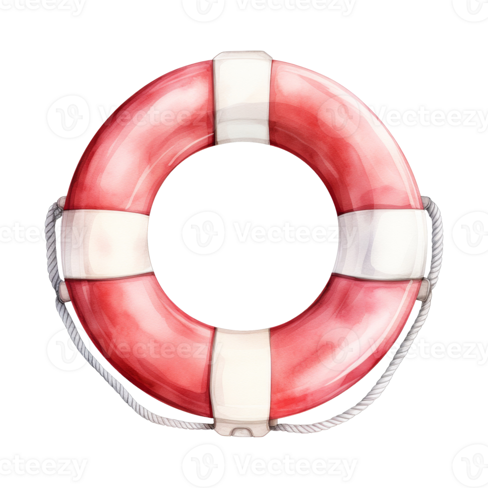 Lifebuoy Isolated Detailed Watercolor Hand Drawn Painting Illustration png