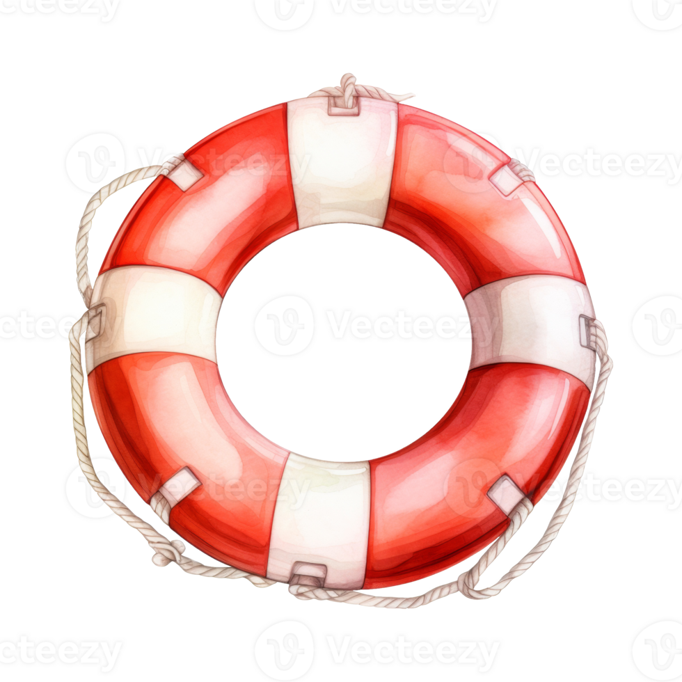 Lifebuoy Isolated Detailed Watercolor Hand Drawn Painting Illustration png