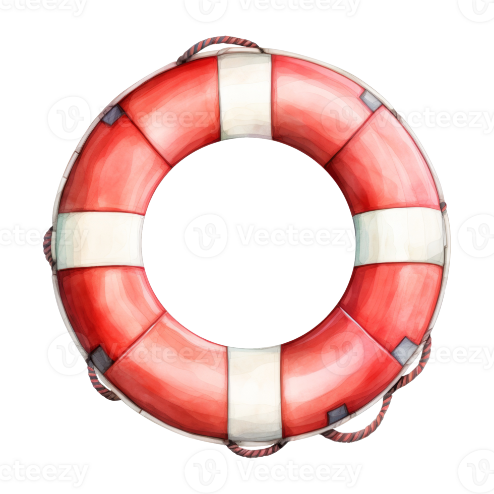 Lifebuoy Isolated Detailed Watercolor Hand Drawn Painting Illustration png