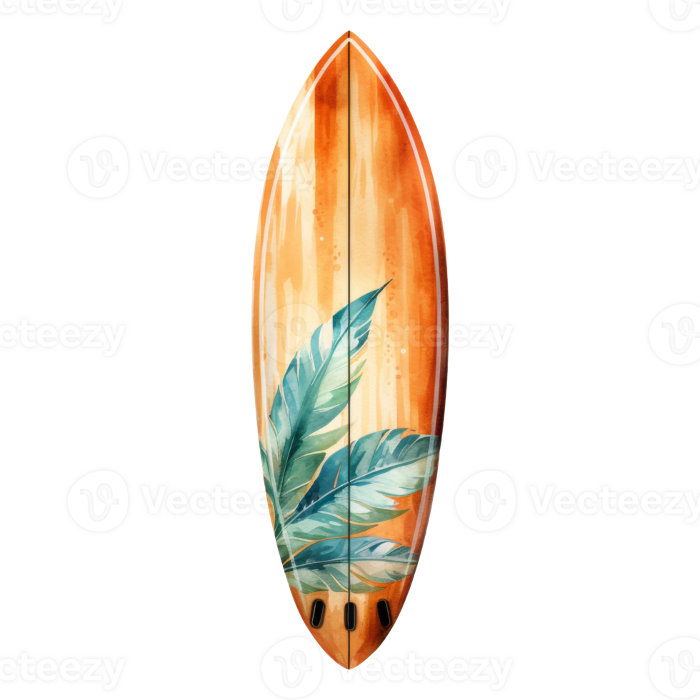 Surfboard Isolated Detailed Watercolor Hand Drawn Painting Illustration png