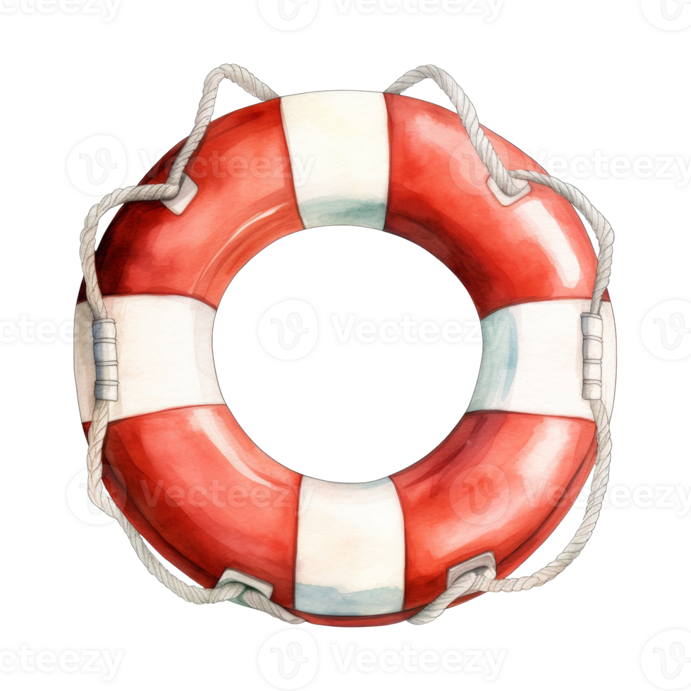 Lifebuoy Isolated Detailed Watercolor Hand Drawn Painting Illustration png