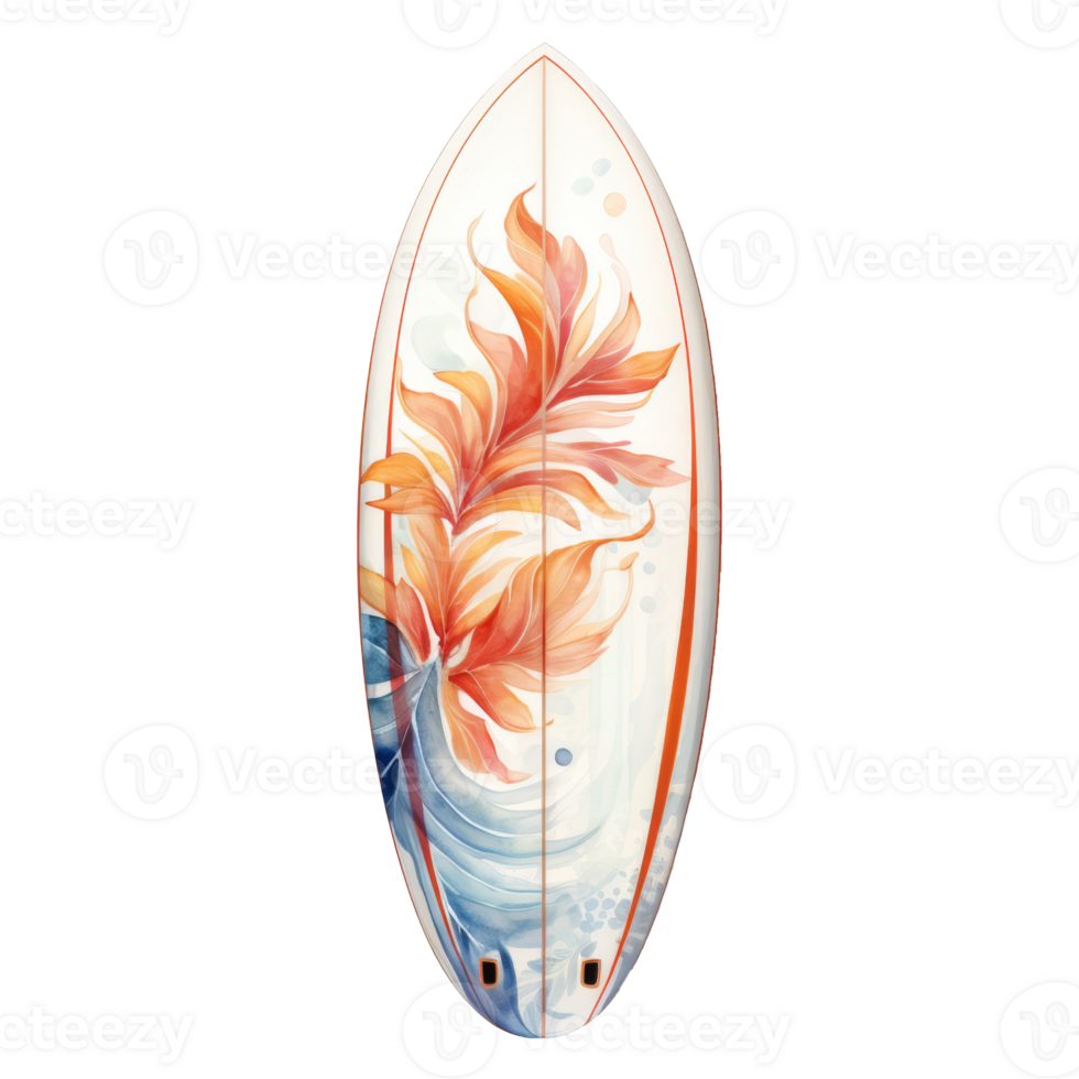 Surfboard Isolated Detailed Watercolor Hand Drawn Painting Illustration png