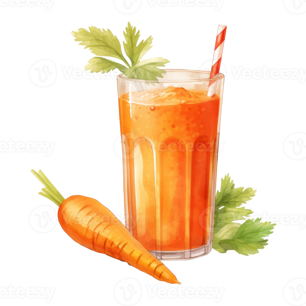 carrot juice Isolated Detailed Watercolor Hand Drawn Painting Illustration png