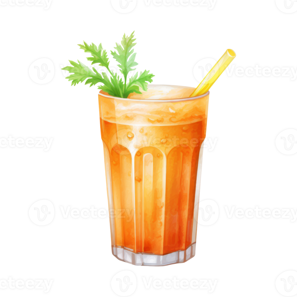 carrot juice Isolated Detailed Watercolor Hand Drawn Painting Illustration png