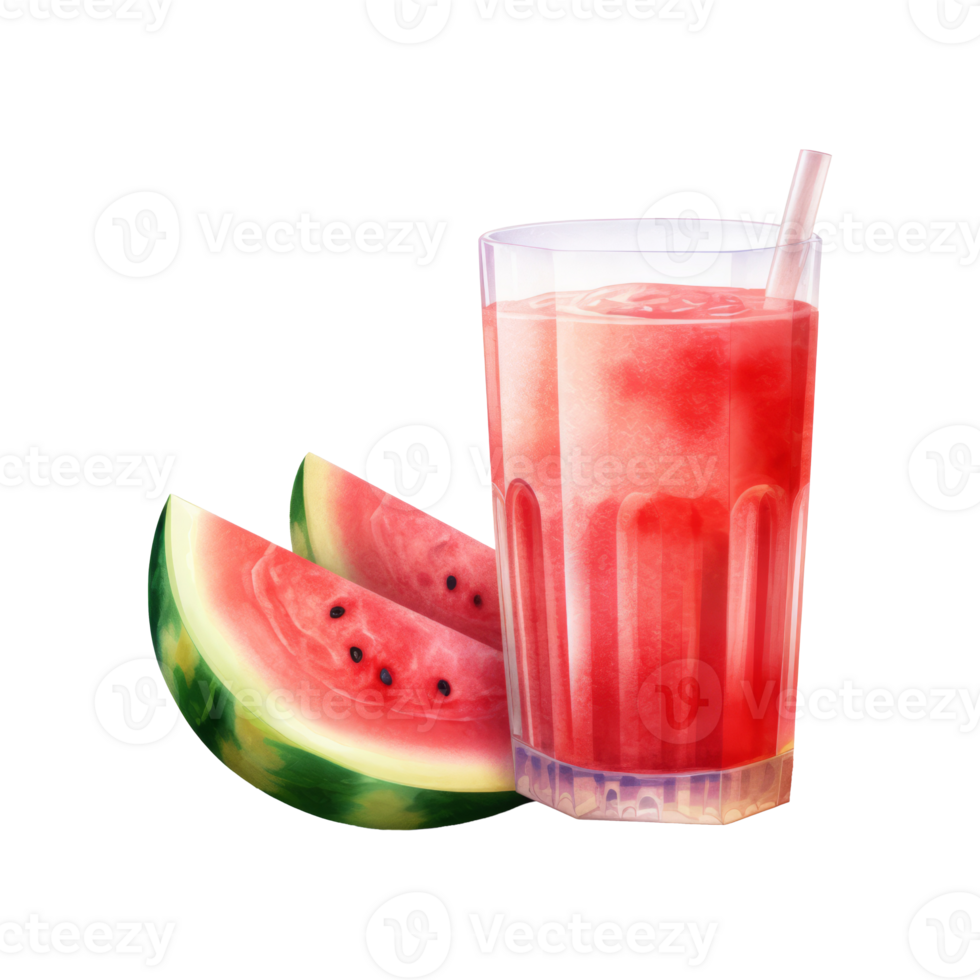 watermelon juice Isolated Detailed Watercolor Hand Drawn Painting Illustration png