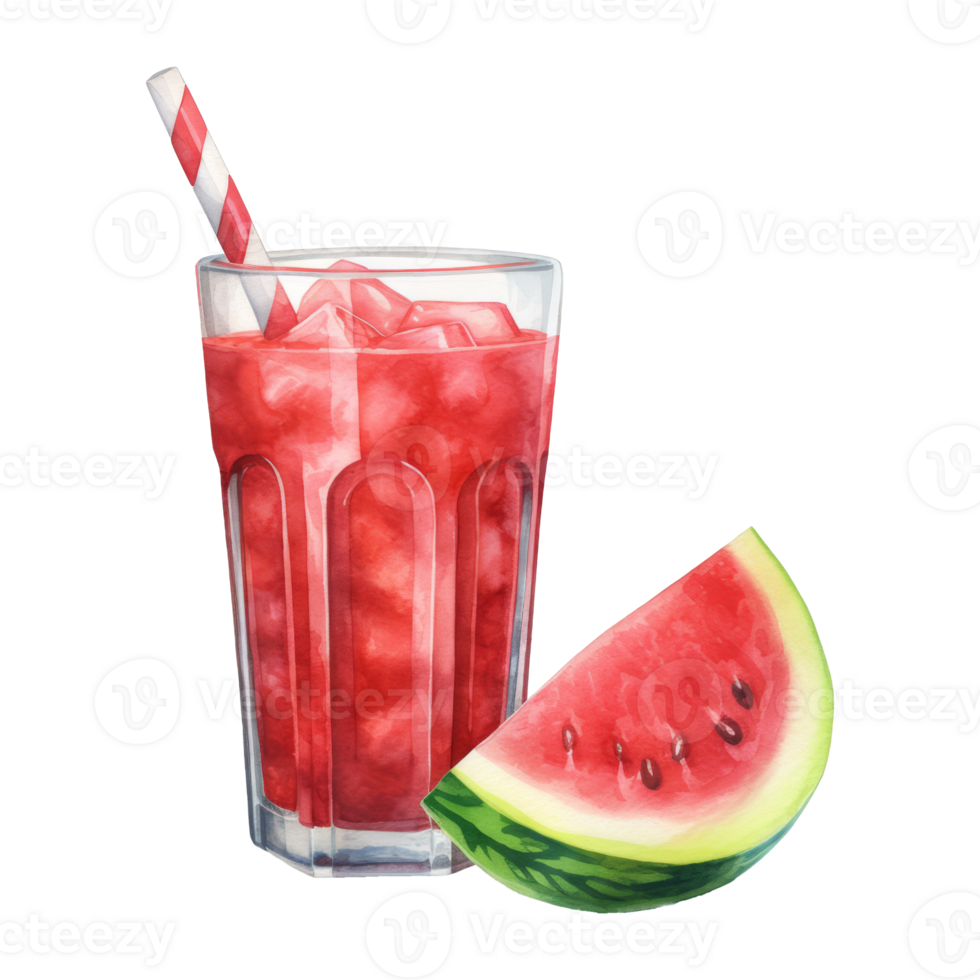 watermelon juice Isolated Detailed Watercolor Hand Drawn Painting Illustration png