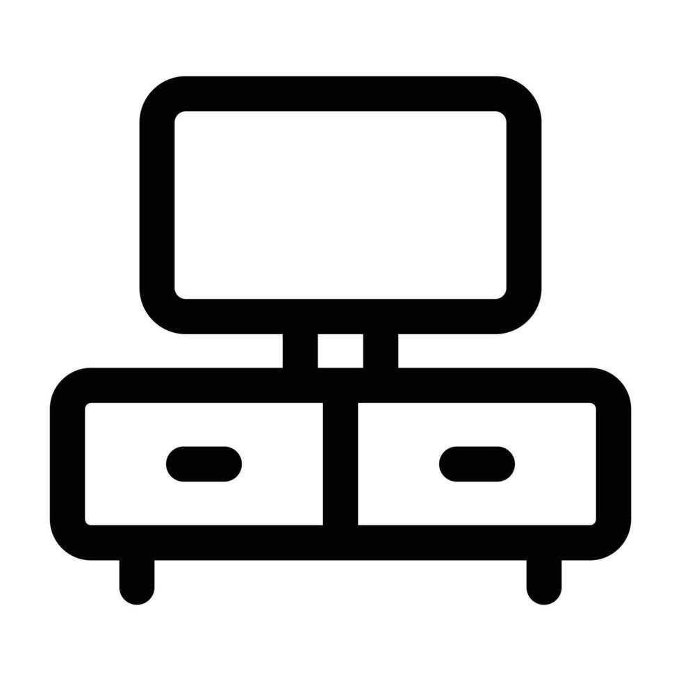 Simple TV Table icon. The icon can be used for websites, print templates, presentation templates, illustrations, etc vector