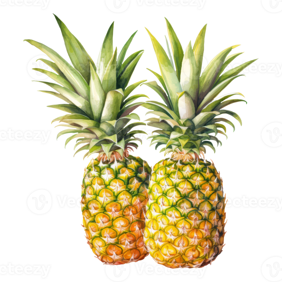 Pineapple Isolated Detailed Watercolor Hand Drawn Painting Illustration png