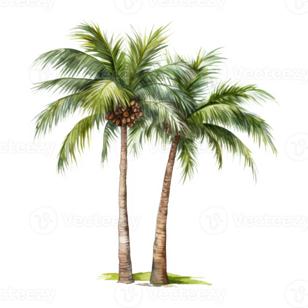 Palm tree Isolated Detailed Watercolor Hand Drawn Painting Illustration png