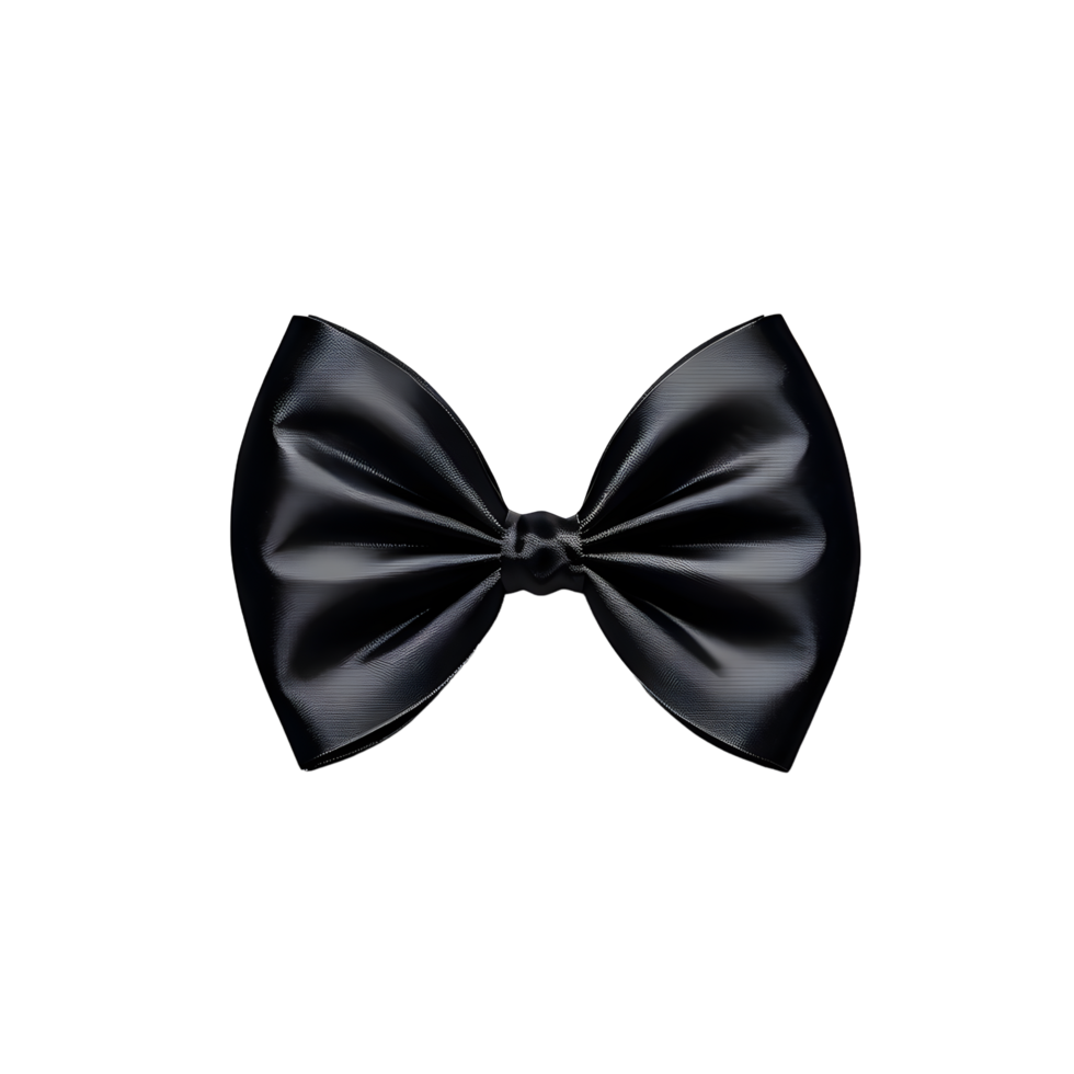 realistic black bow tie isolated on white transparent background png