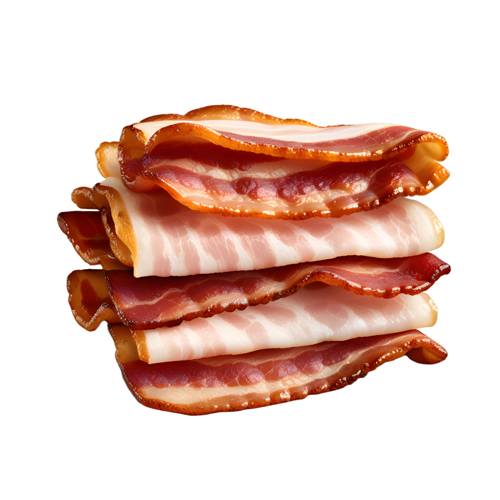 crispy bacon isolated on a white transparent background png