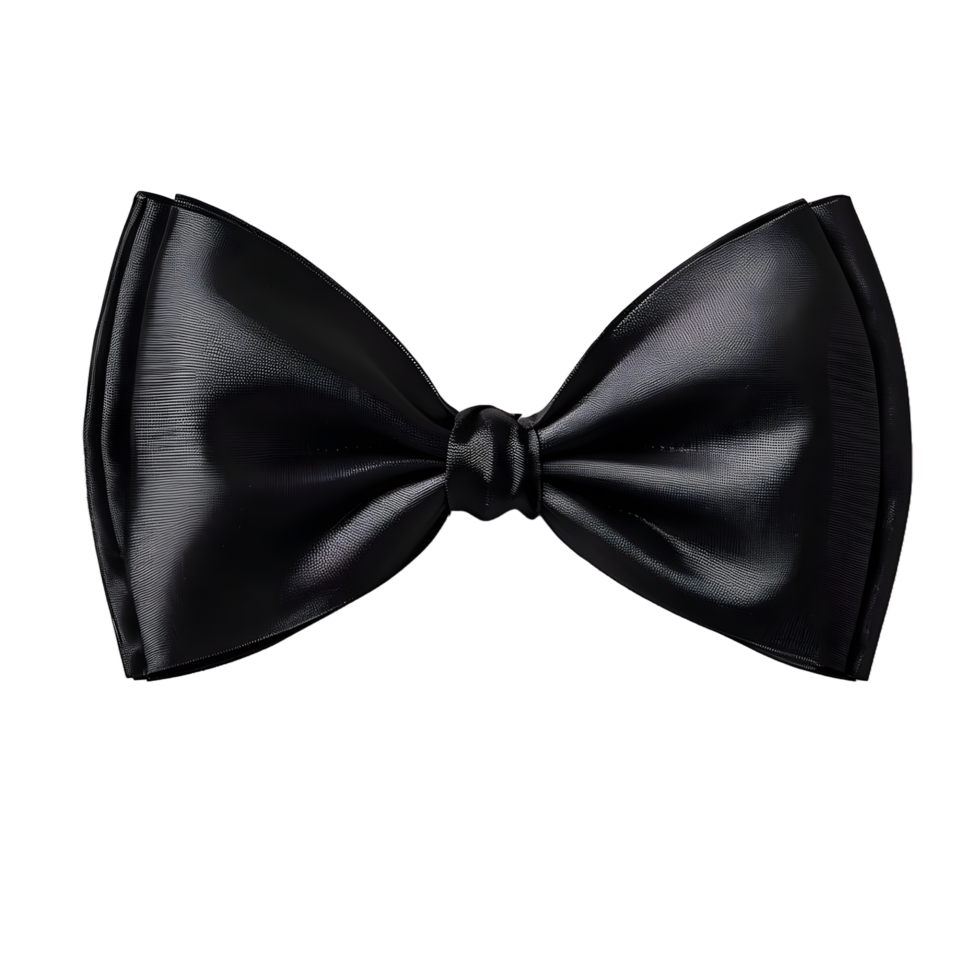 realistic black bow tie isolated on white transparent background png