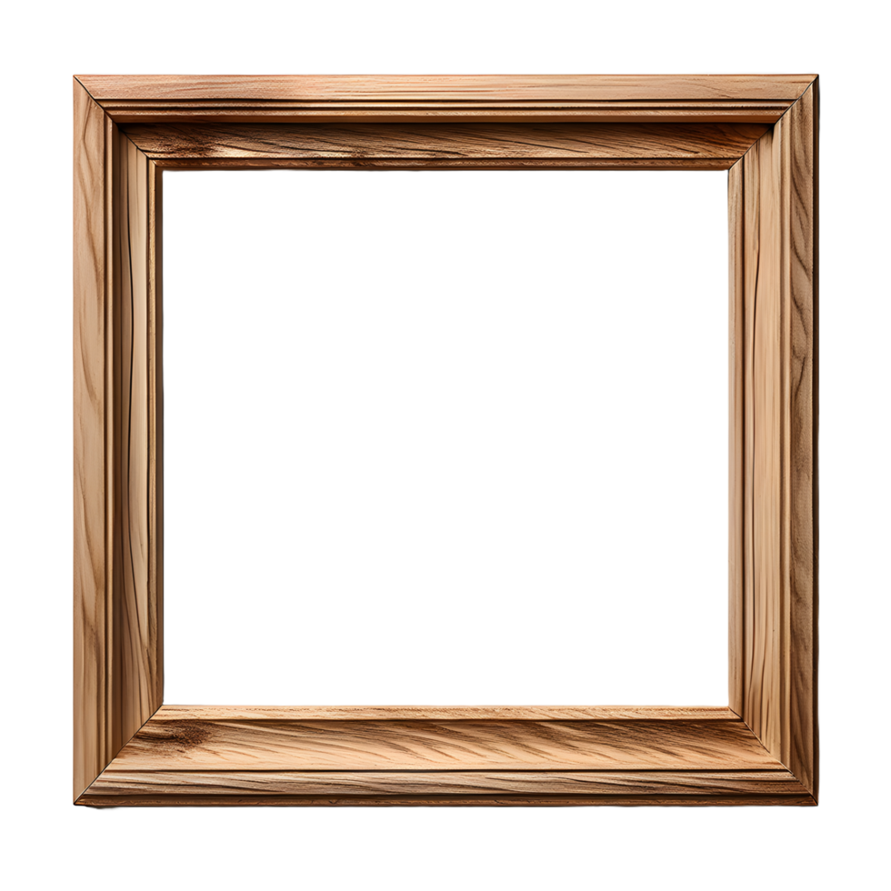 Natural Wooden photo frame transparent background png