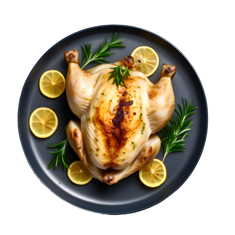 Chicken roasted isolated on White transparent background png