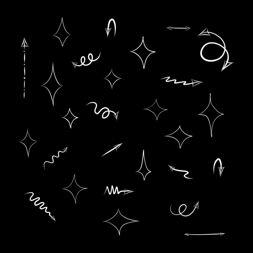 estrellas y flechas de diferente formas vector