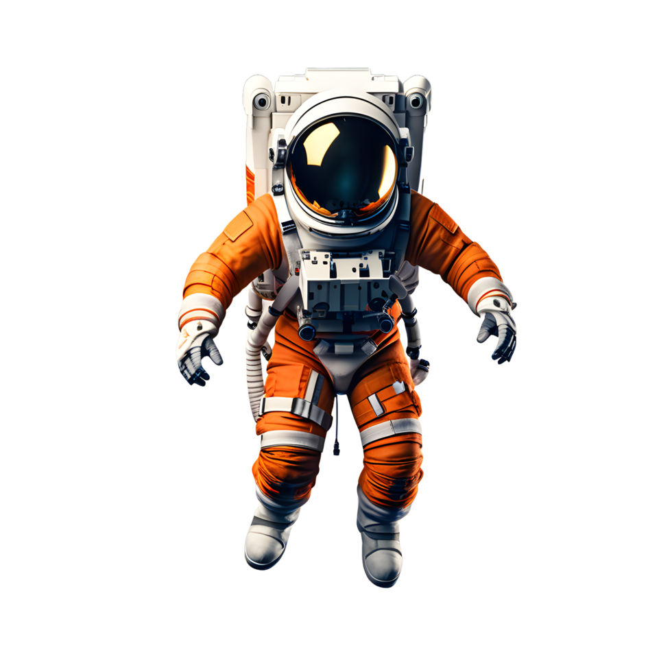 astronaut space suit flying outer space isolated on white or transparent background png