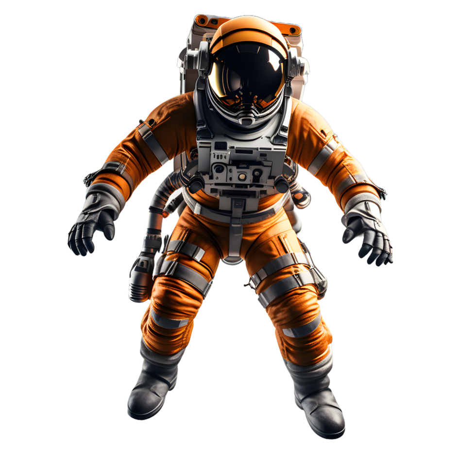 astronaut space suit flying outer space isolated on white or transparent background png