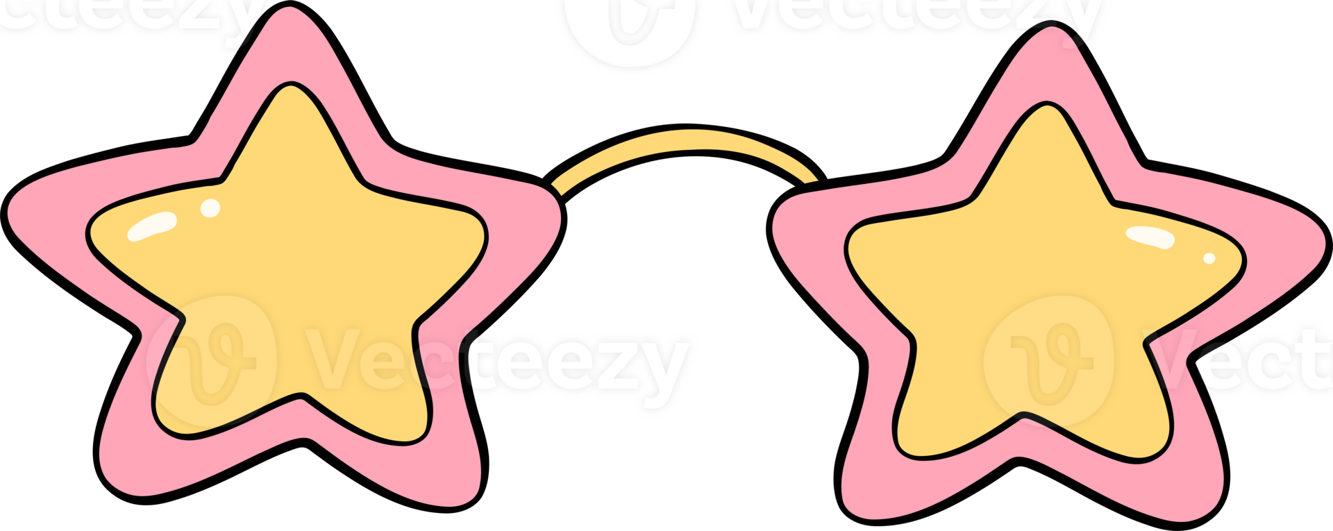 rétro sensationnel étoile forme des lunettes griffonnage dessin png