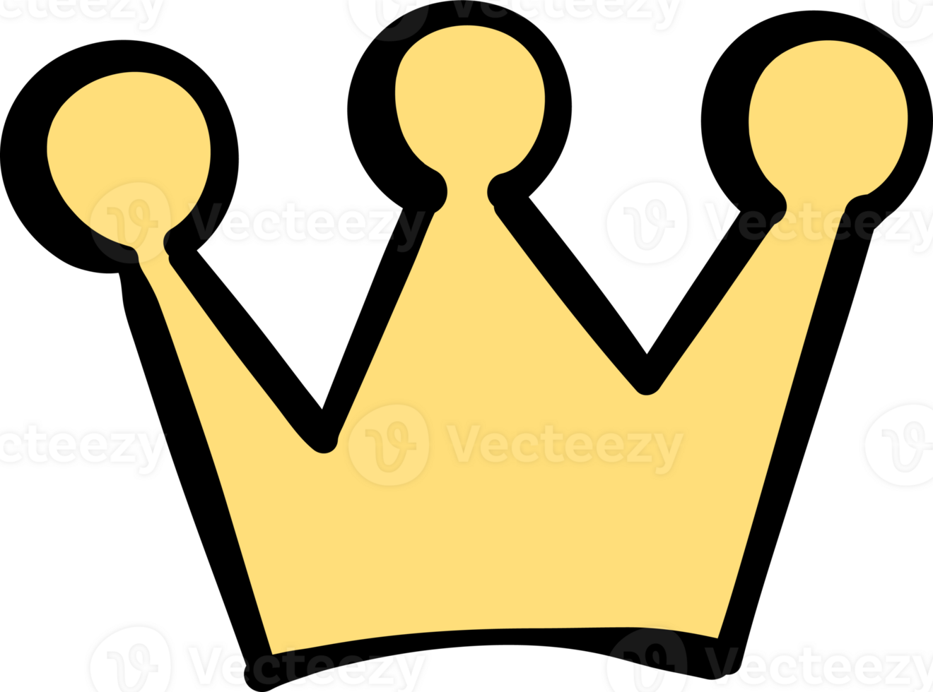 Retro groovy crown cartoon doodle png