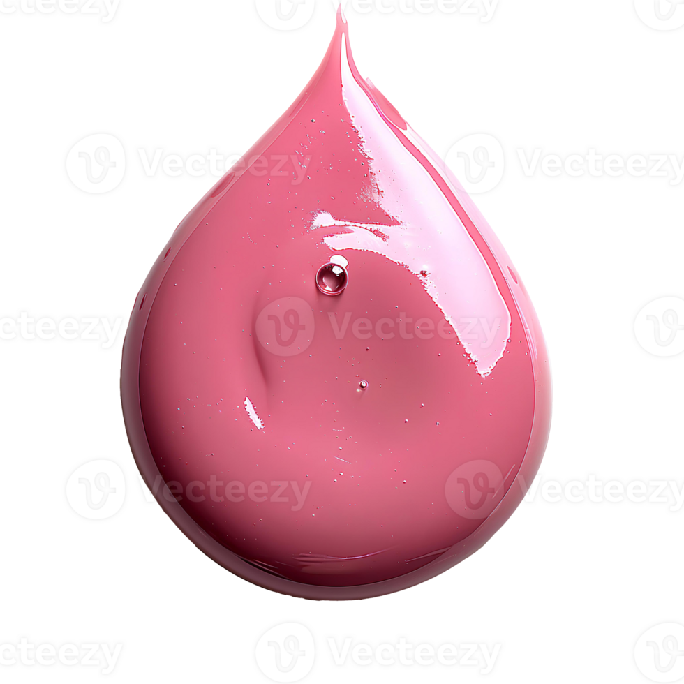 Drop of pink paint. Pink liquid pigment splatter and explosion isolated. Pink paint drop top view png