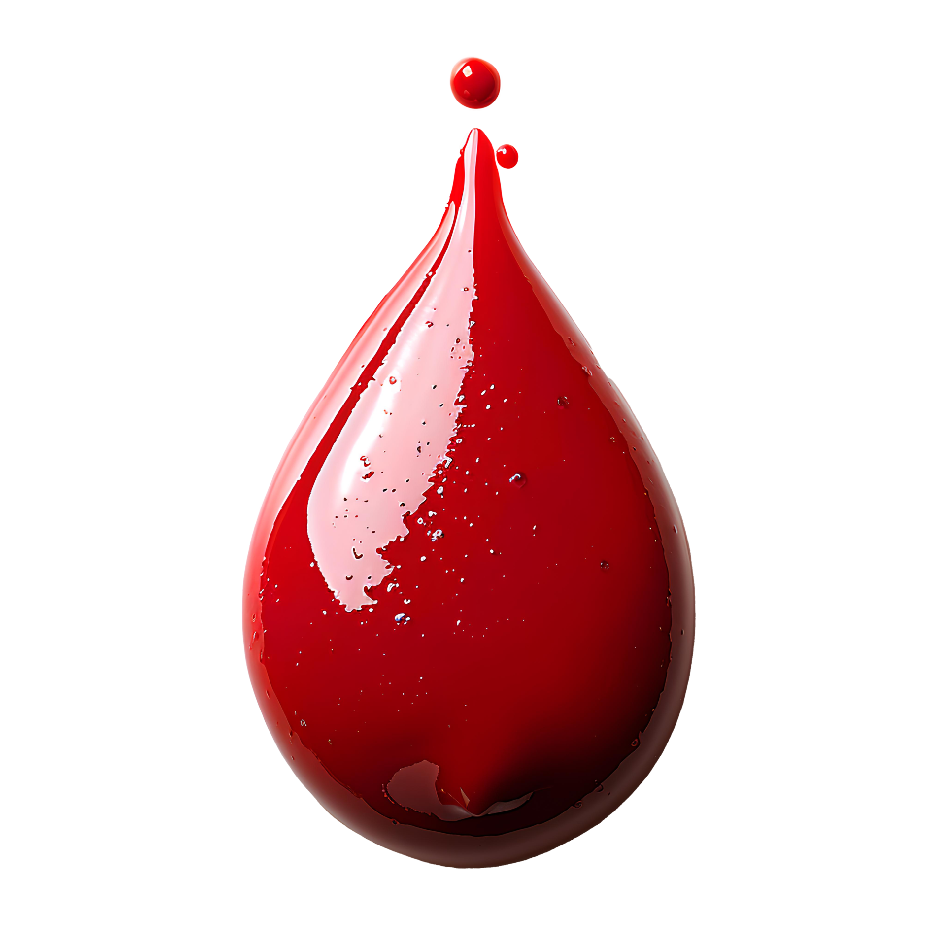 Drop of red paint. red liquid pigment splatter and explosion isolated