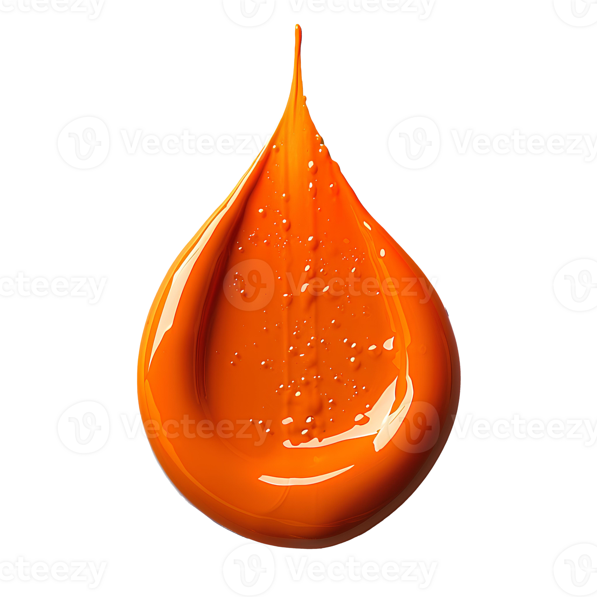 Drop of orange paint. orange liquid pigment splatter and explosion isolated. orange paint drop