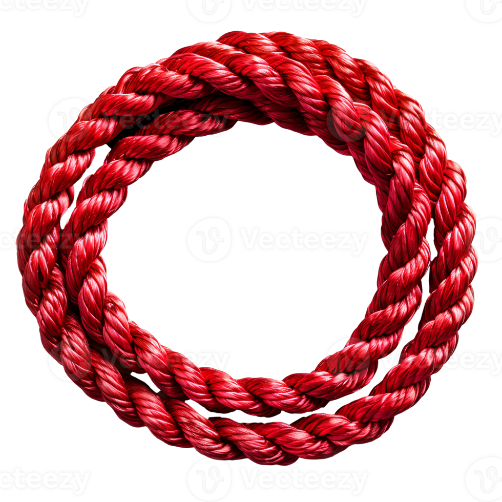 Red rope. red cord rope isolated. red string top view. red rope flat lay png