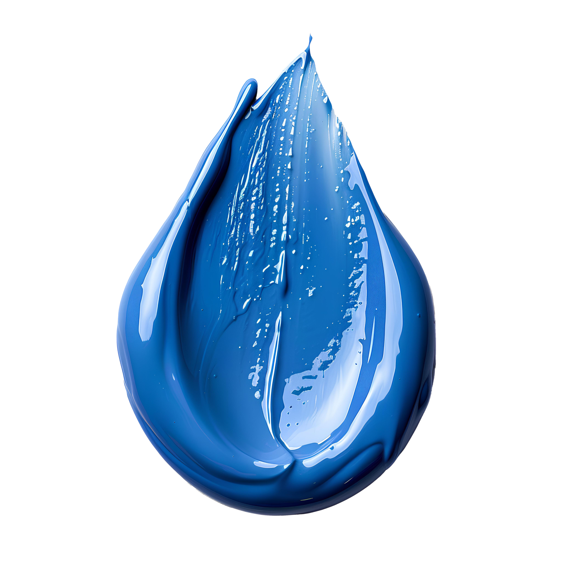 Drop of blue paint. blue liquid pigment splatter and explosion isolated