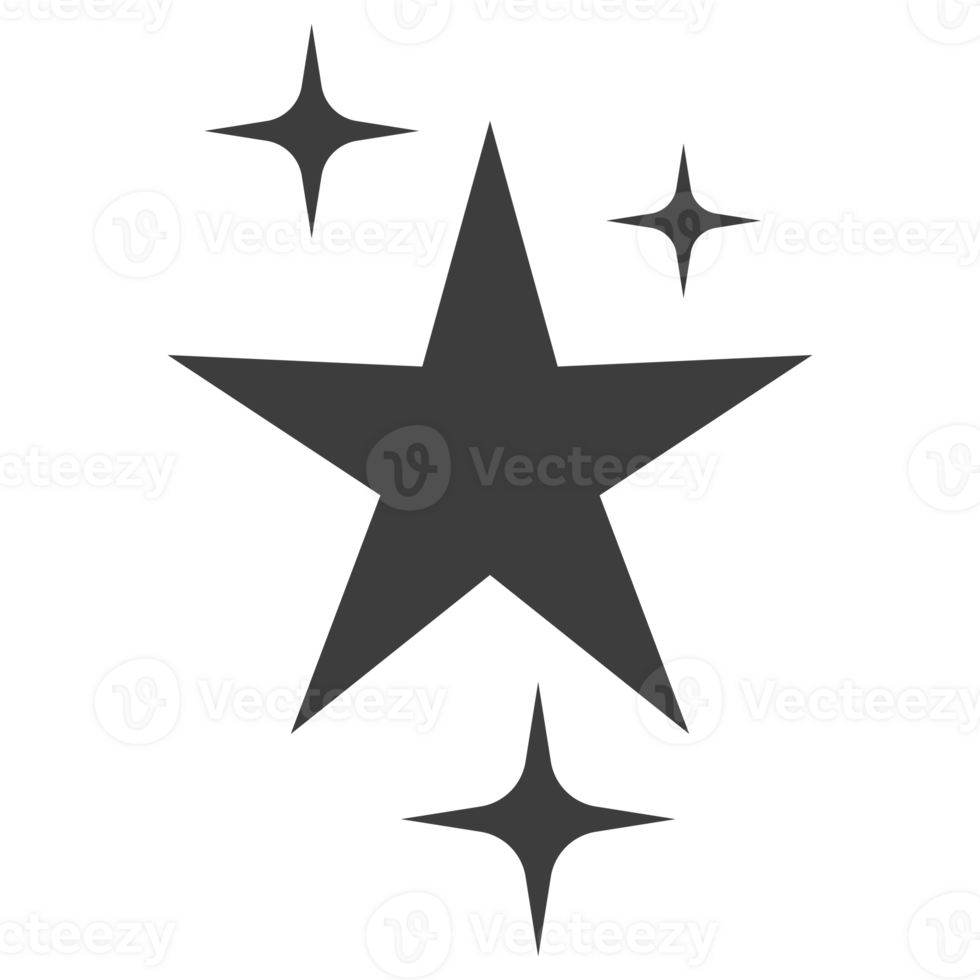 étoile et scintillement icône. noir starburst conception et scintillait symbole. png