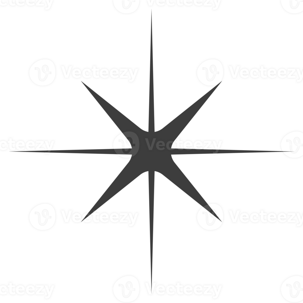 Star and twinkle icon. black starburst design and sparkle symbol. png