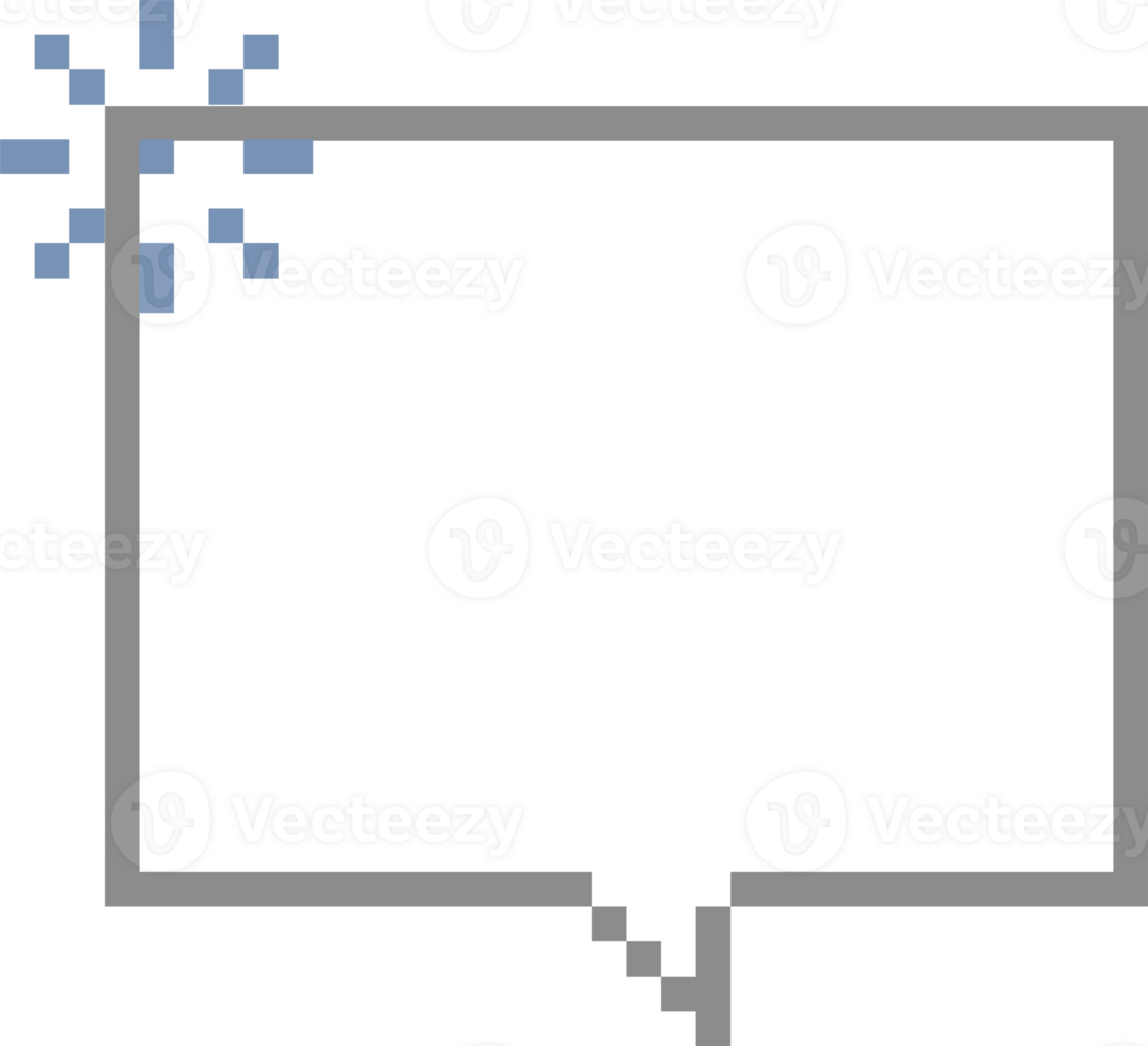 8bit retro game pixel speech bubble balloon icon sticker memo keyword planner text box banner png