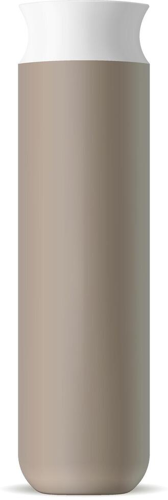 Cosmetic bottle mockup. Curved shape packaging template for different cosmetic products. Isolated 3d illustration container. vector