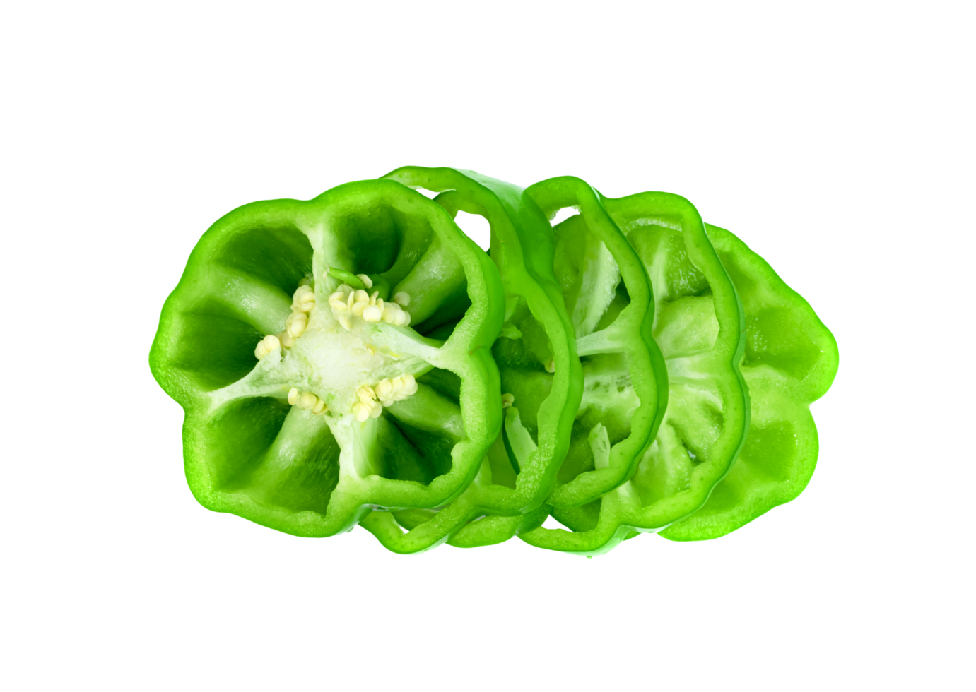 green slice sweet bell pepper isolated png