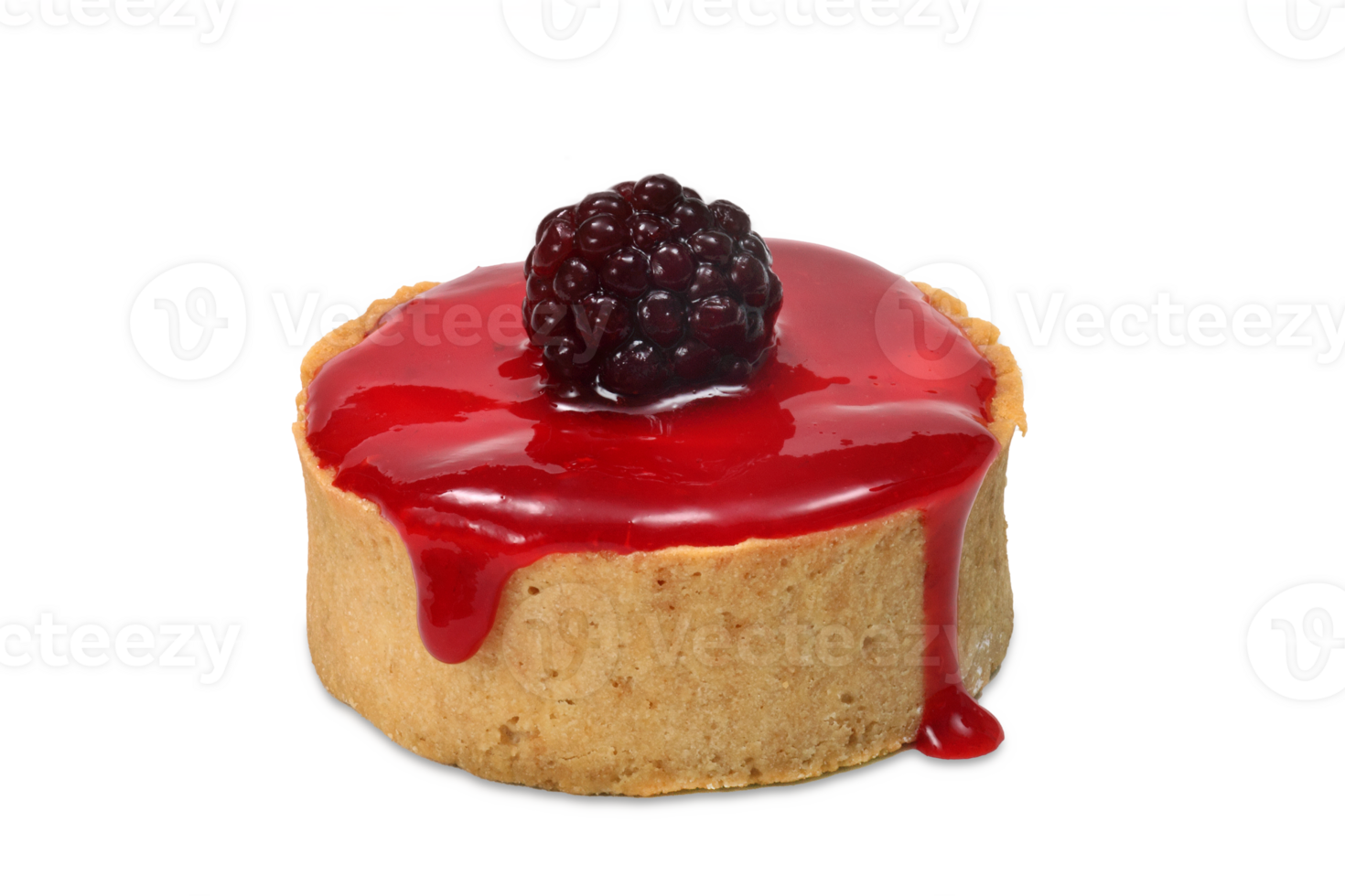 raspberry tartlet on neutral background png
