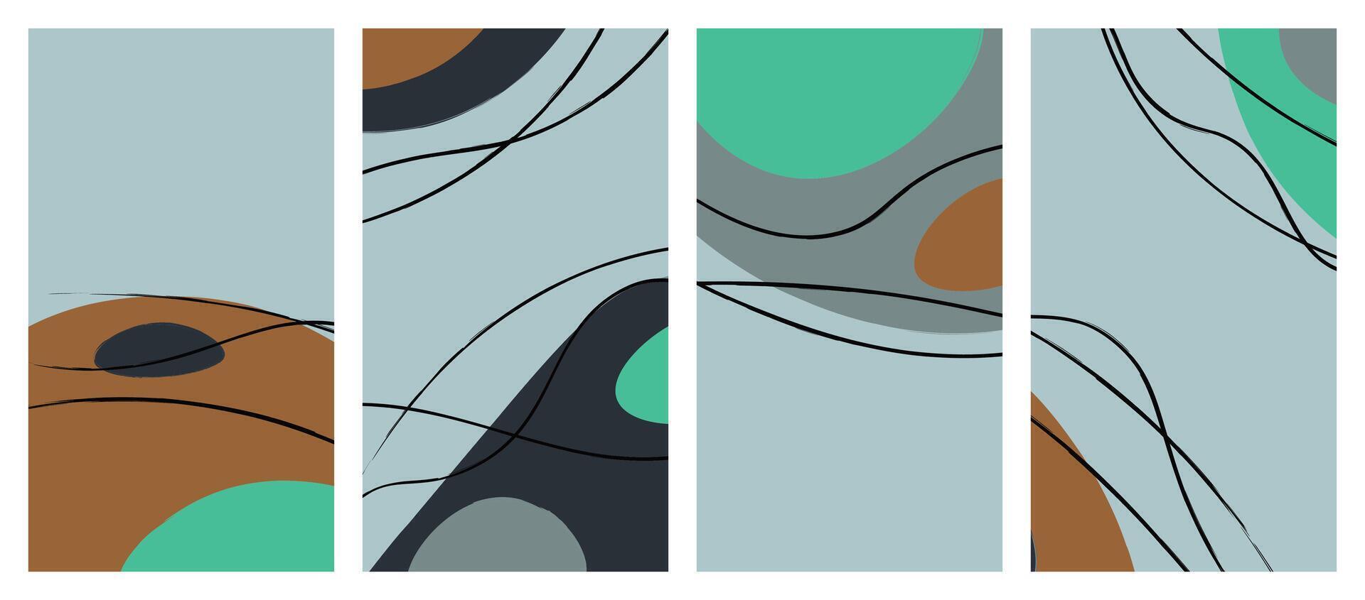 Minimalist abstract hand drawn set background. vector