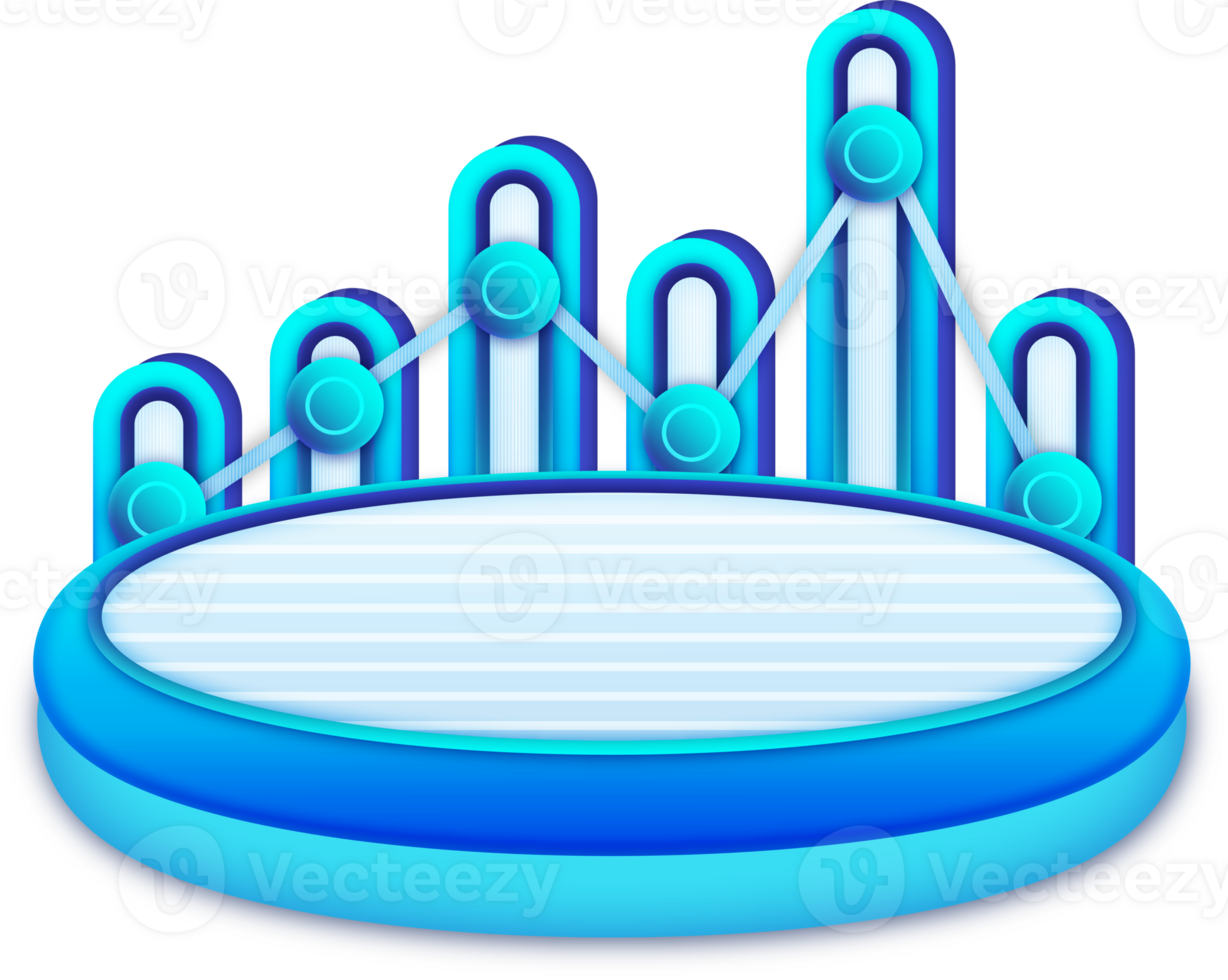 Podium Chart Graph, 3D element png